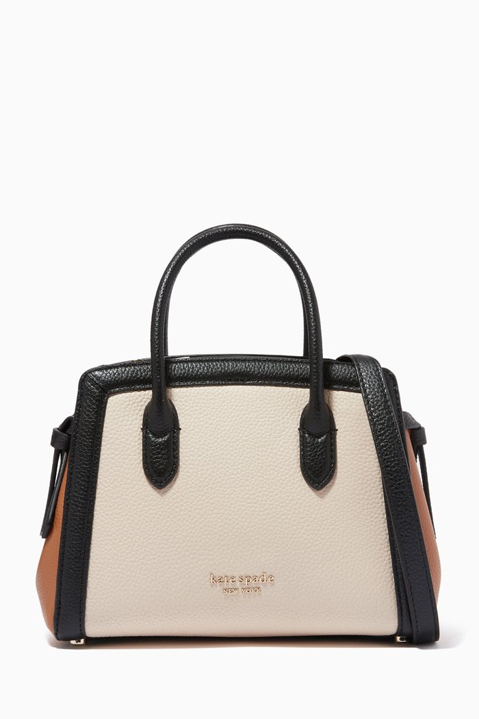 

Knott Mini Colour-block Satchel Bag in Leather, Multicolour