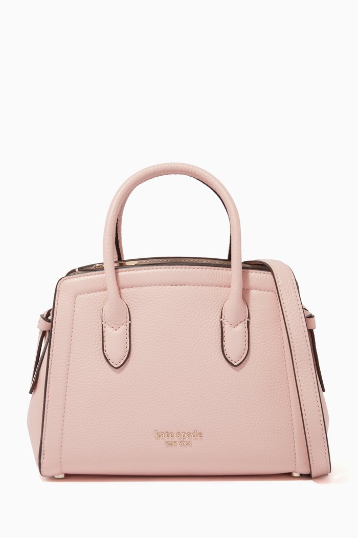 

Knott Mini Satchel Bag in Leather, Pink