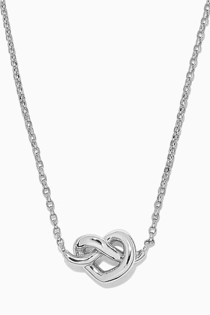 Loves Me Knot Necklace in Silver Plating