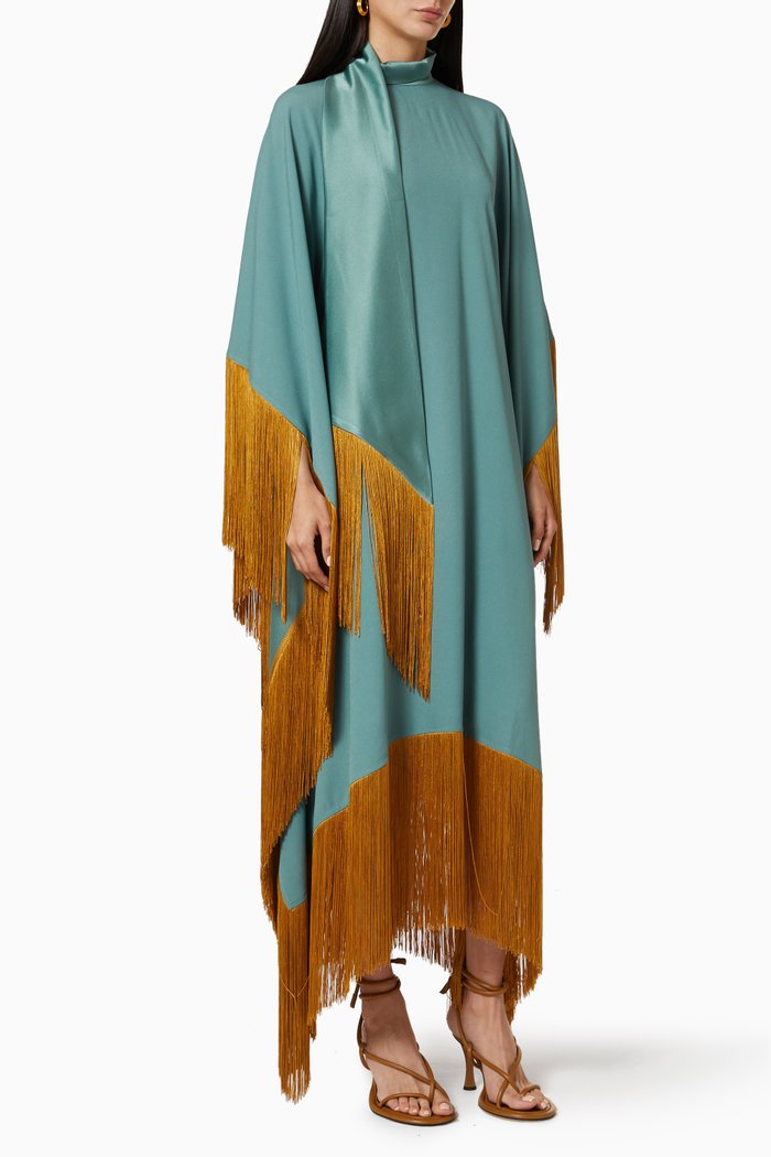 

Mrs. Ross Fringe Trim Dress, Blue