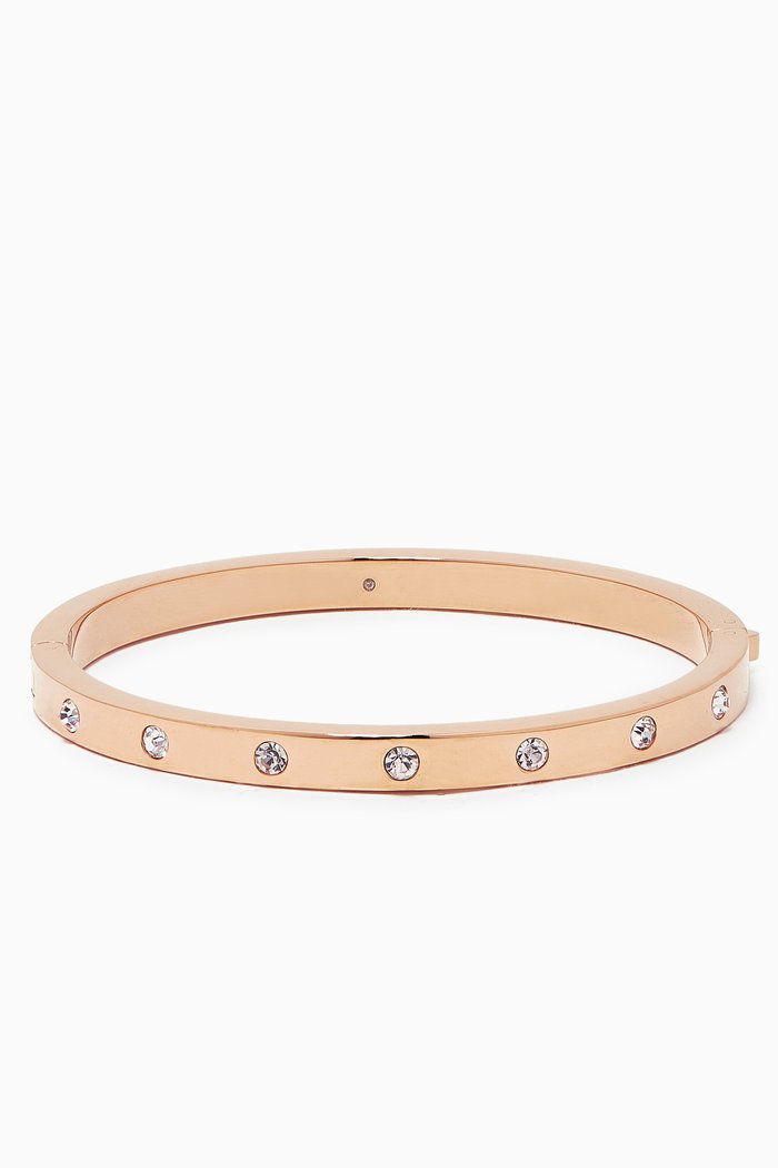 

Set in Stone Hinged Bangle in Metal, Rose gold