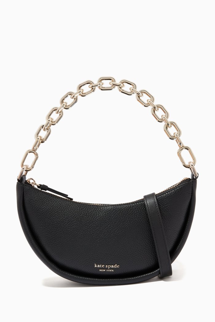 

Smile Small Crossbody Bag in Pebbled Leather, Black
