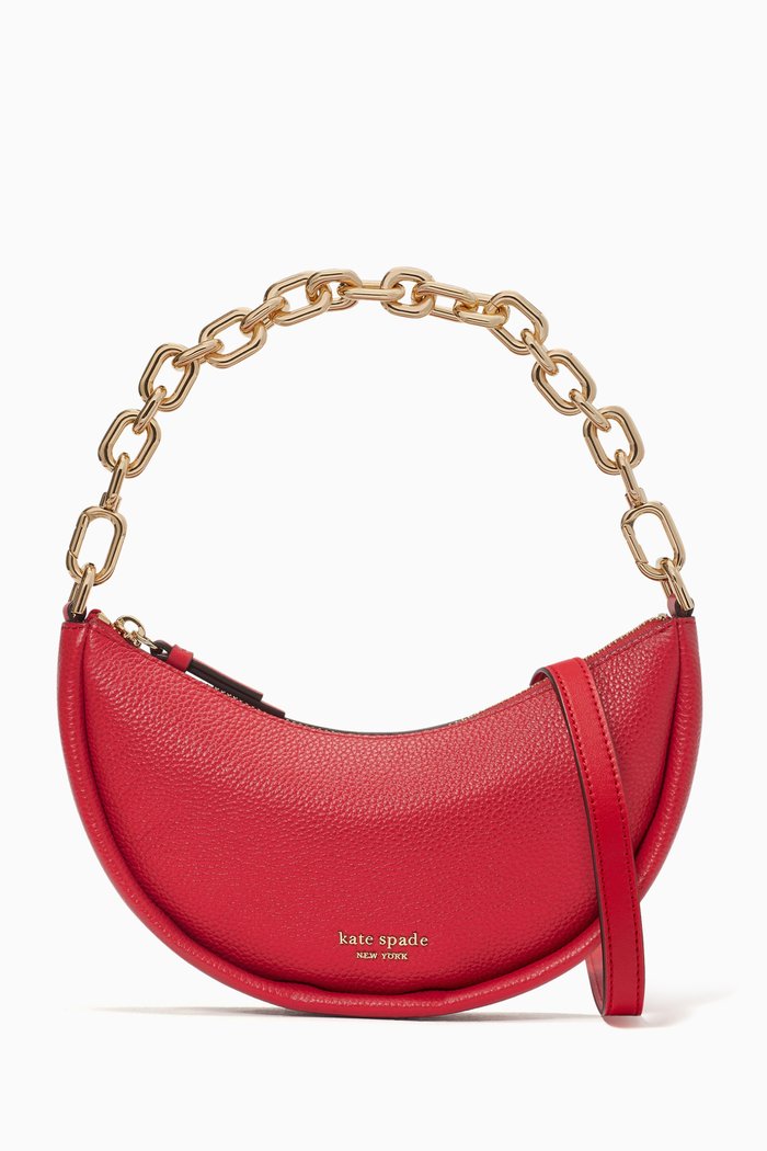 

Smile Small Crossbody Bag in Pebbled Leather, Burgundy