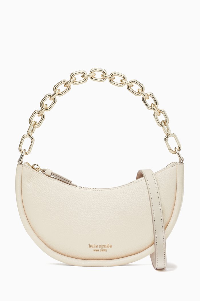 

Smile Small Crossbody Bag in Pebbled Leather, White
