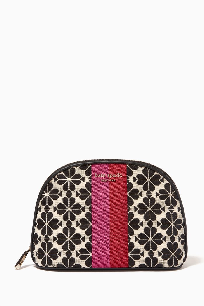 

Dome Cosmetic Case in Spade Flower Stripe Jacquard, Multicolour
