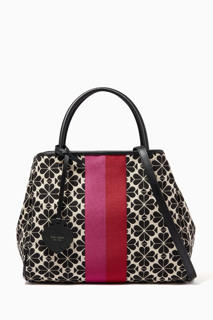 

Medium Tote Bag in Spade Flower Stripe Jacquard, Multicolour