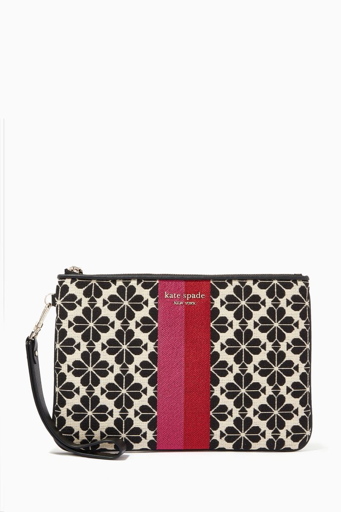 

Pouch Wristlet in Spade Flower Stripe Jacquard, Multicolour