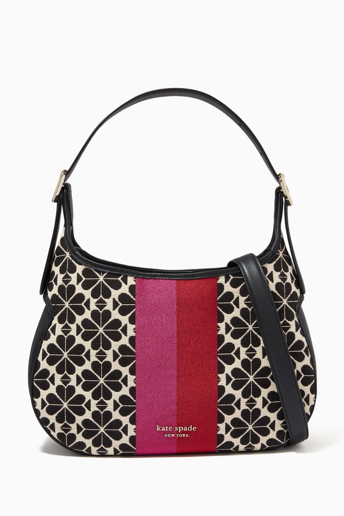 

Flower Stripe Shoulder Bag in Jacquard, Multicolour
