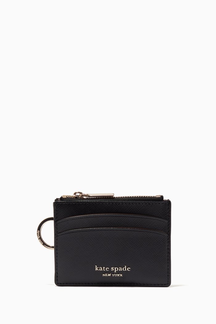 

Spencer Coin Card Holder in Leather, Black