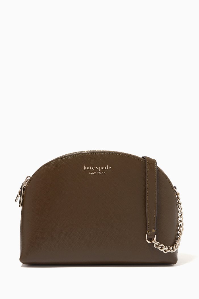 

Spencer Dome Crossbody Bag in Leather, Green