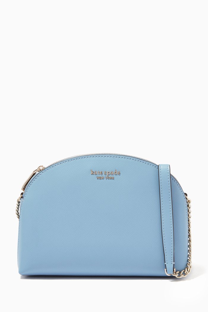 

Spencer Dome Crossbody Bag in Leather, Blue