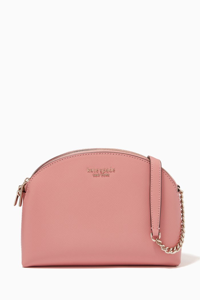 

Spencer Dome Crossbody Bag in Leather, Pink