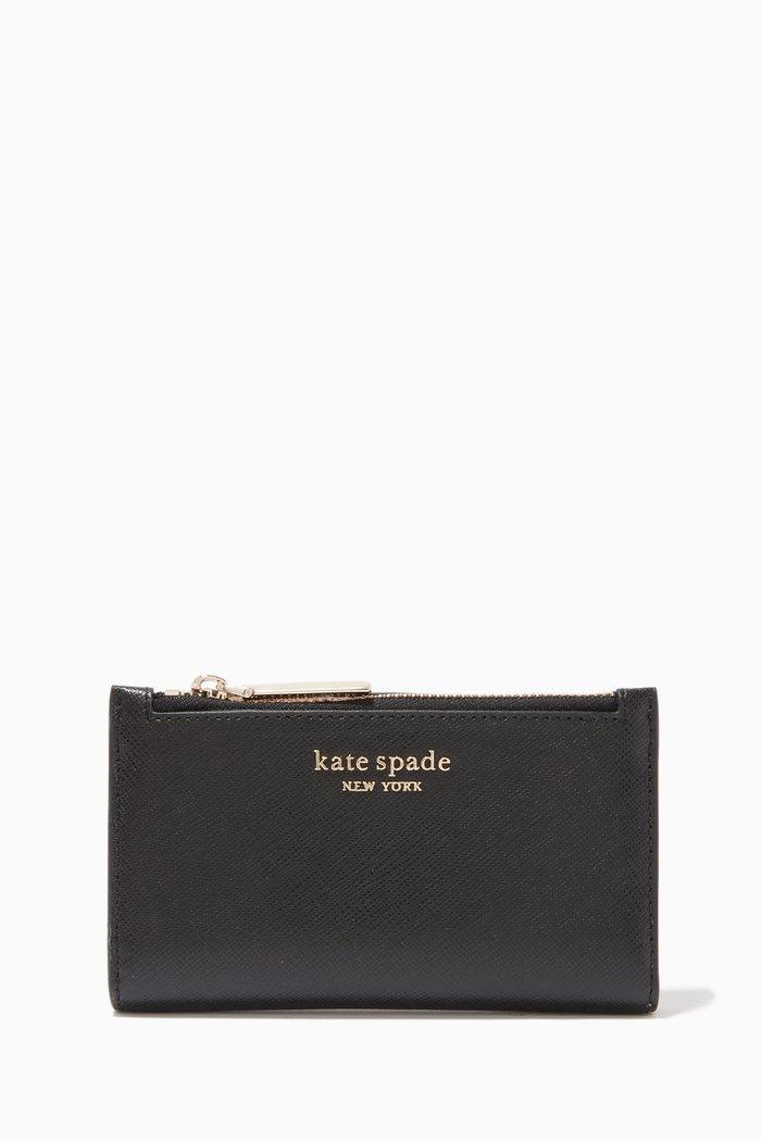 

Spencer Small Slim Wallet in Leather, Black
