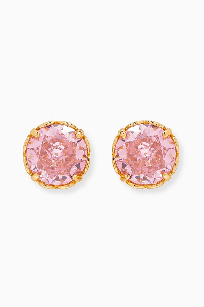 That Sparkle Round Earrings in Metal, Pink