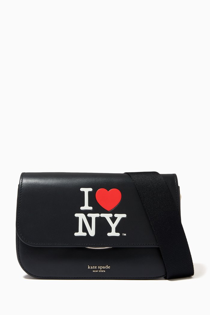

I Heart NY Crossbody Bag in Leather, Black