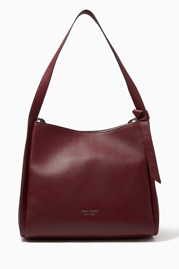 

Large Knott Shoulder Bag in Leather, Red