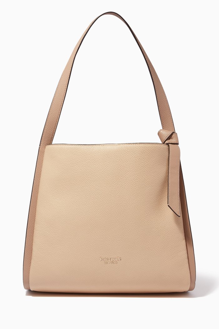 

Knott Large Shoulder Bag in Leather, Neutral