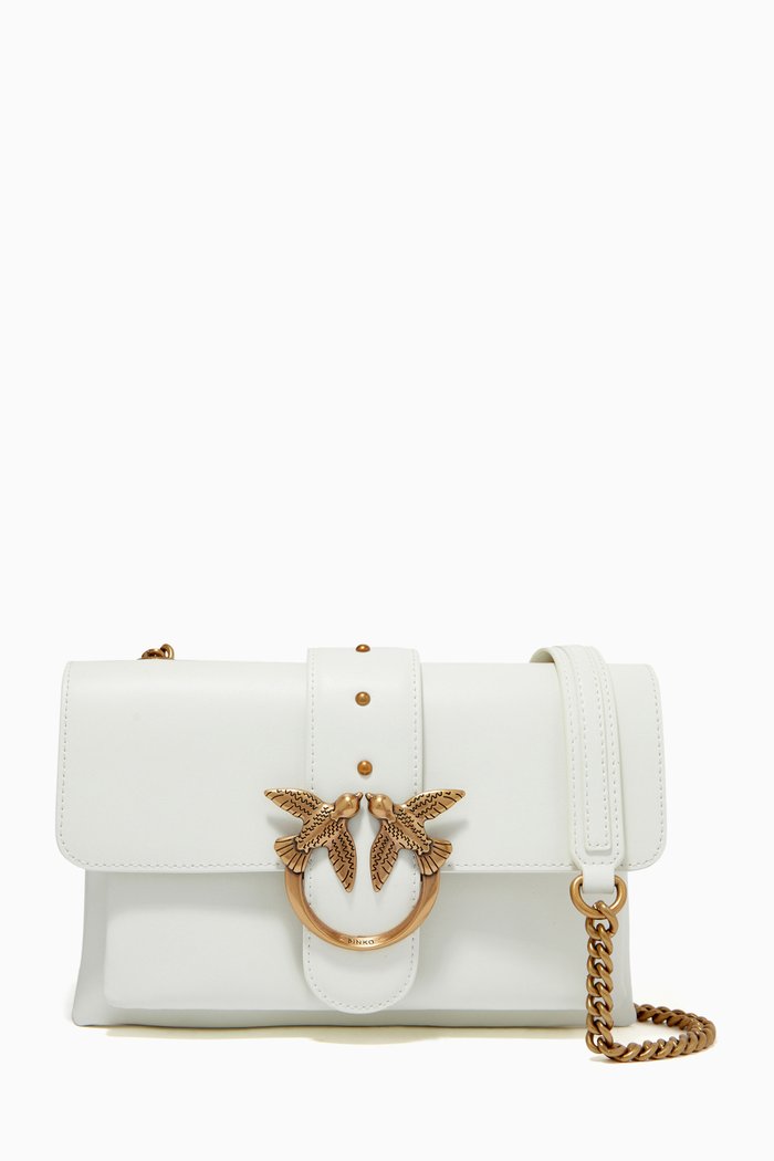 

Love Mini Soft Simple 6 Crossbody Bag in Leather, White