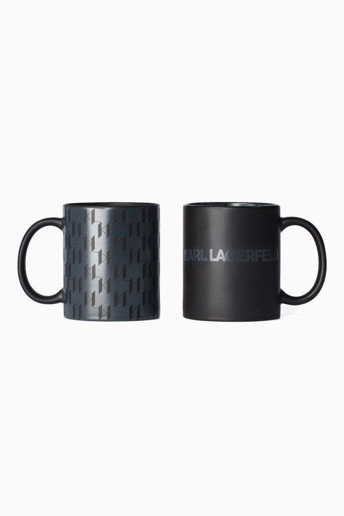 

K/Monogram Mug Set in Porcelain, Black