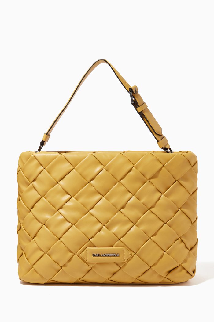 

K/Kushion Braid Tote in Leatherette, Yellow