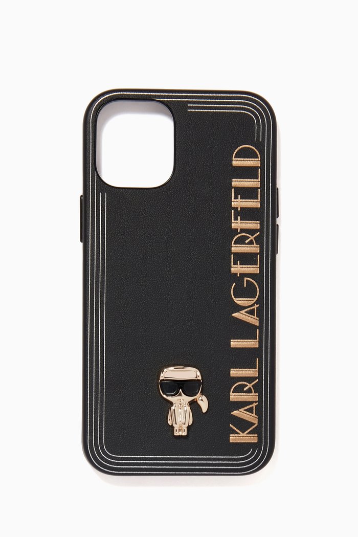 

K/Ikonik Karl Pin iPhone 12 Mini Case in PU, Black