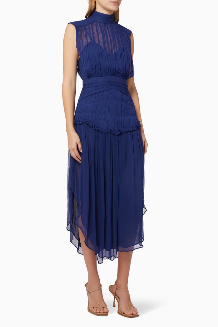 

Safira Open Back Midi Dress, Blue