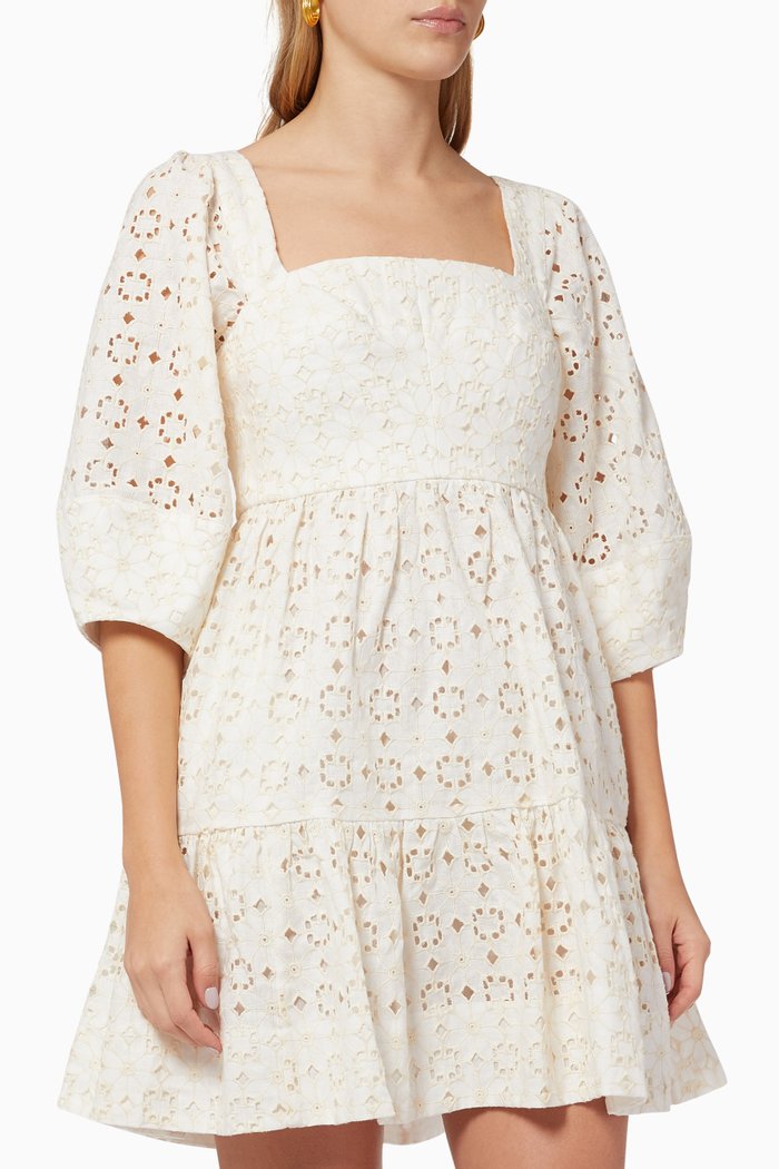 

Fryda Square Neck Mini Dress, White