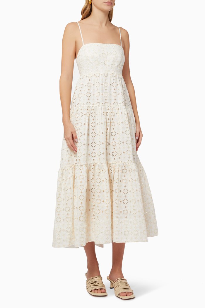 

Fryda Tiered Midi Dress, White