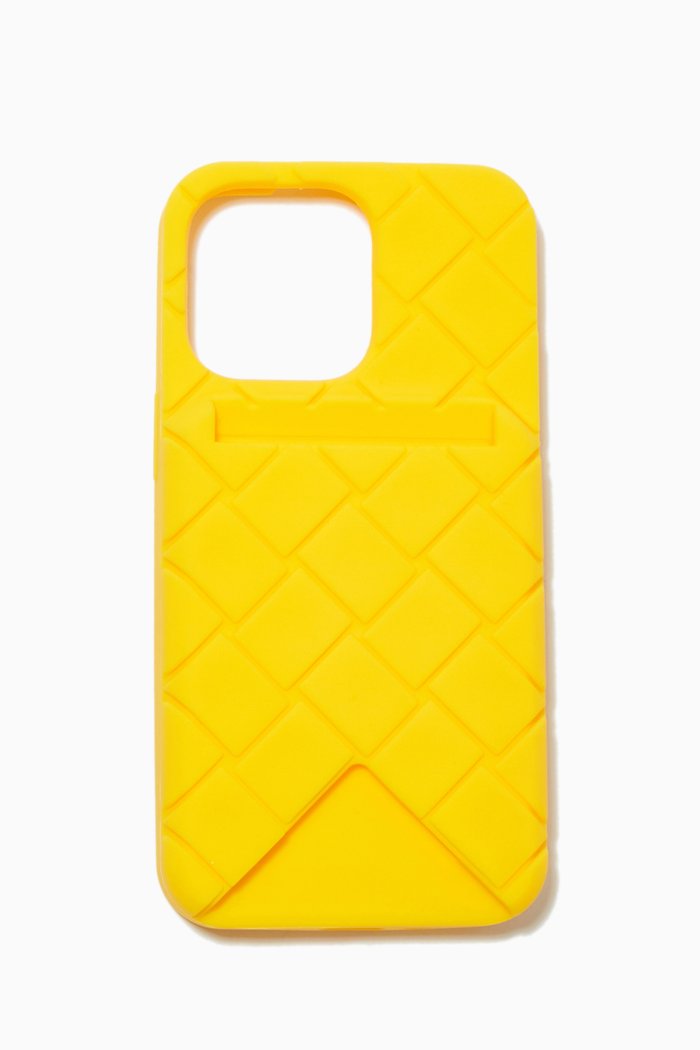 

iPhone 13 Pro/ iPhone 13 Case in Intreccio Rubber Silicone, Yellow