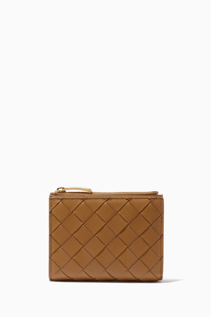 

Mini Bi-fold Wallet in Intrecciato Nappa, Brown