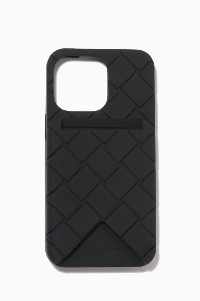 

iPhone 13 Pro/ iPhone 13 Case in Intreccio Rubber Silicone, Black