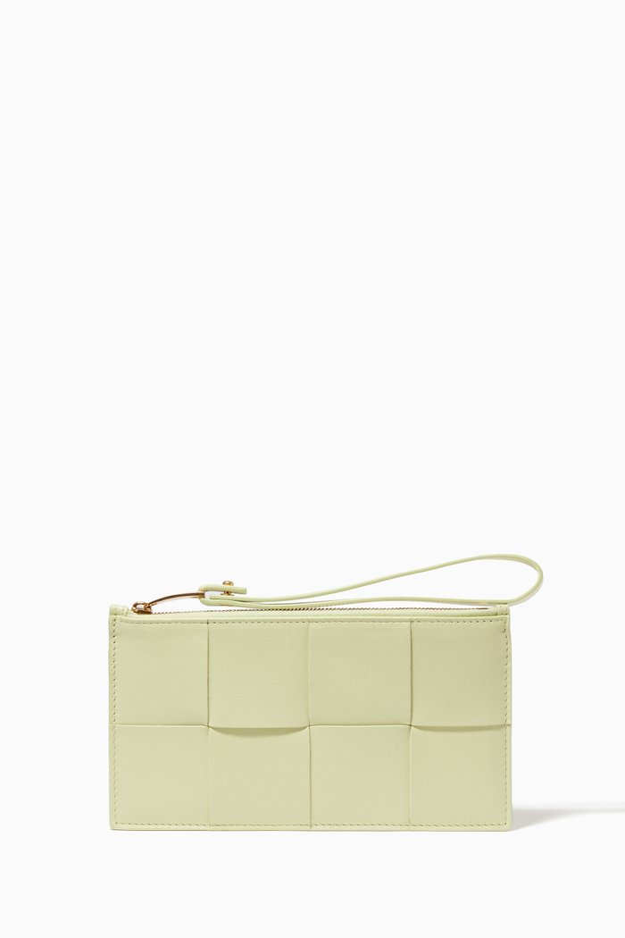 Pouch Case in Intrecciato Nappa, Yellow