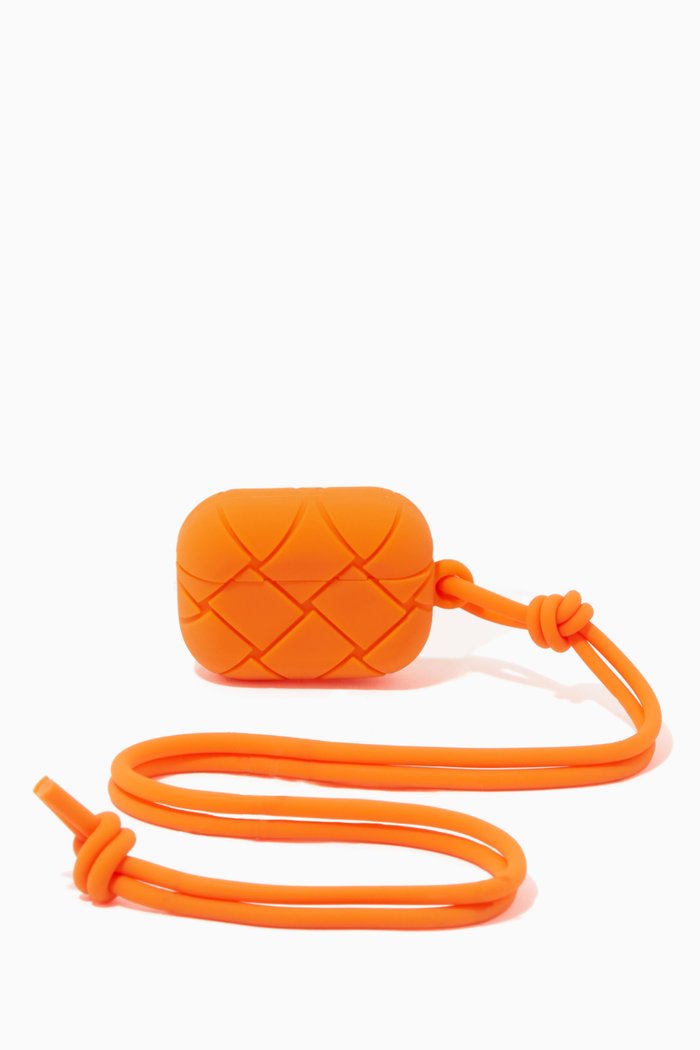 

AirPods Pro Case in Intrecciato Rubber, Orange