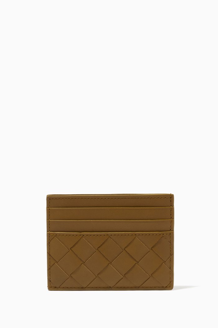 

Card Case in Intrecciato Calfskin, Brown