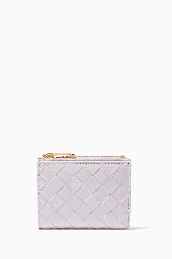 

Mini Bi-fold Wallet in Intrecciato Nappa, Pink