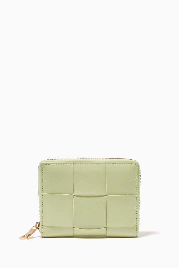 

Zip-around Wallet in Intrecciato Nappa, Yellow