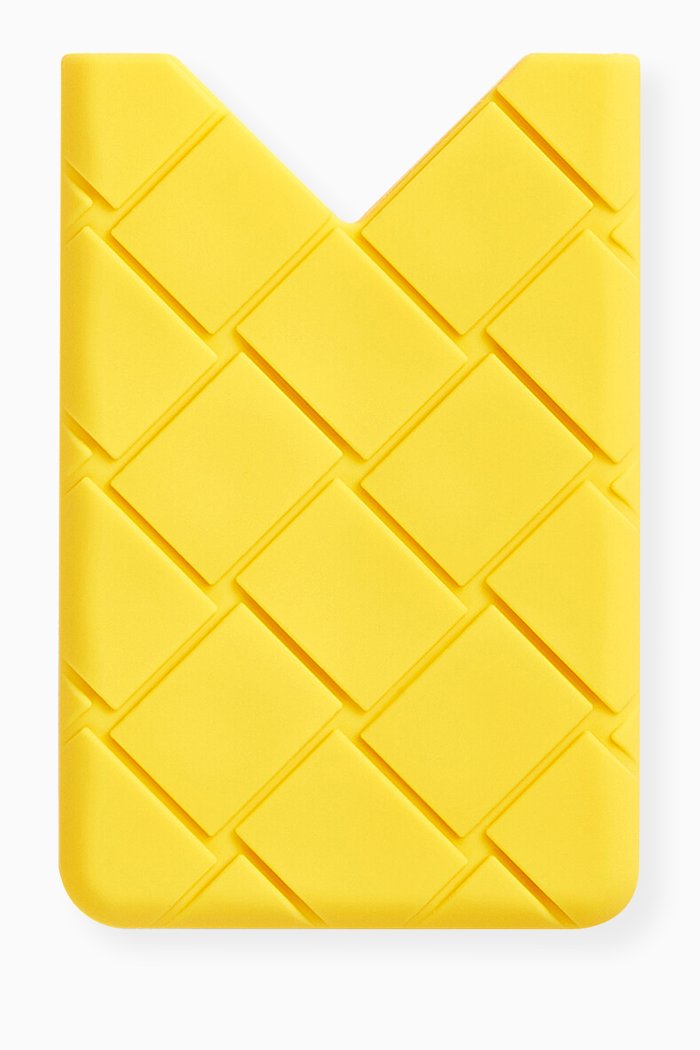 

Card Case in Intreccio Rubber Silicone, Yellow