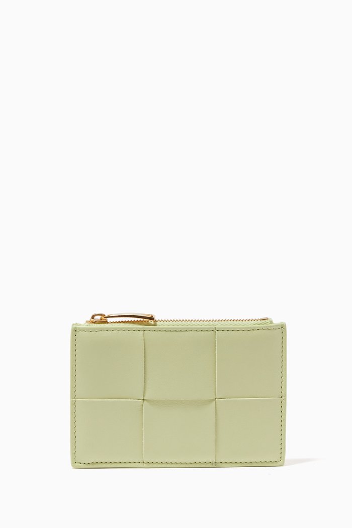 

Card Case in Intrecciato Nappa, Yellow