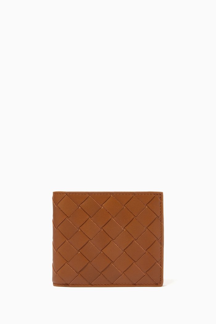

Bi-fold Wallet in Intrecciato Calfskin, Brown