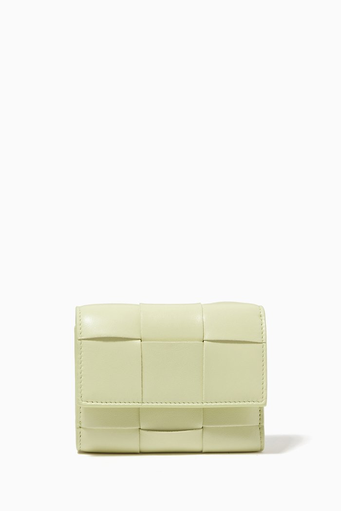 

Mini Wallet in Intrecciato Nappa, Yellow