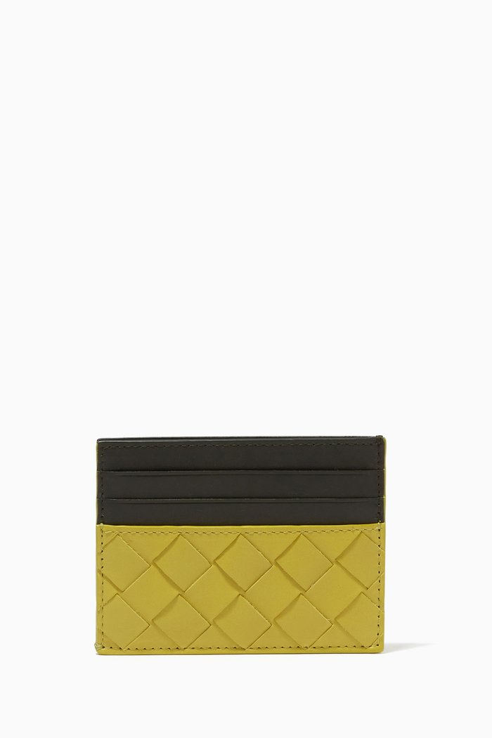 

Card Case in Intrecciato Calfskin, Green