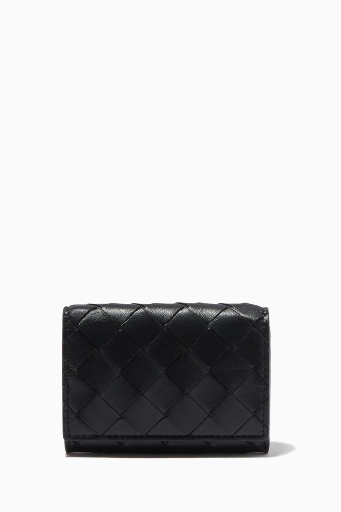 

Card Case in Intrecciato Leather, Black