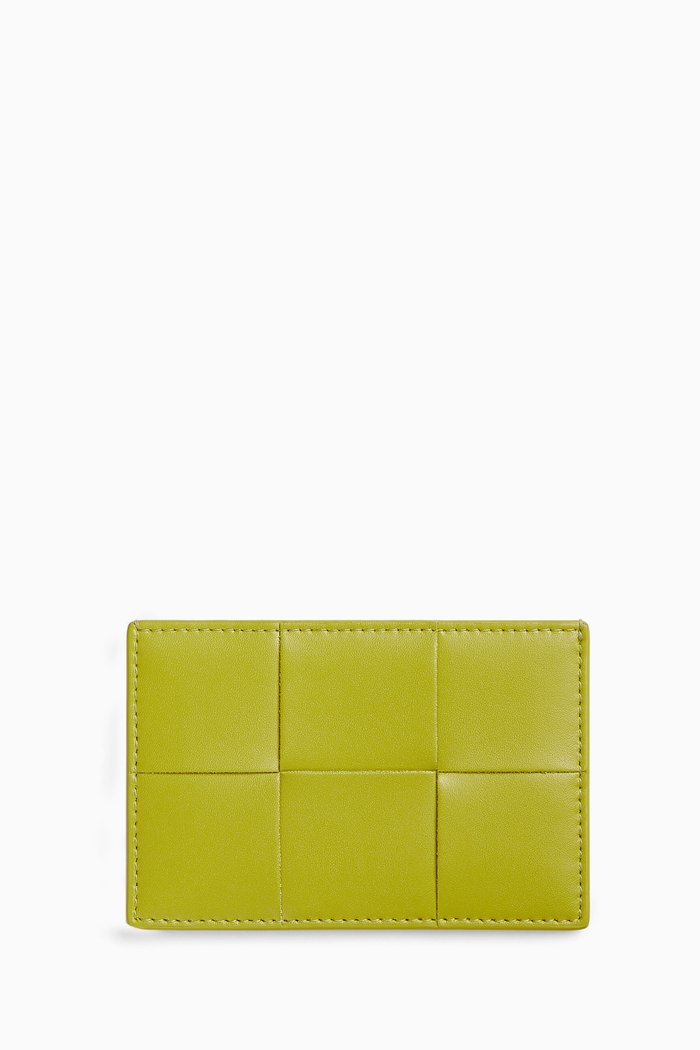 

Card Case in Intrecciato Urban Leather, Green