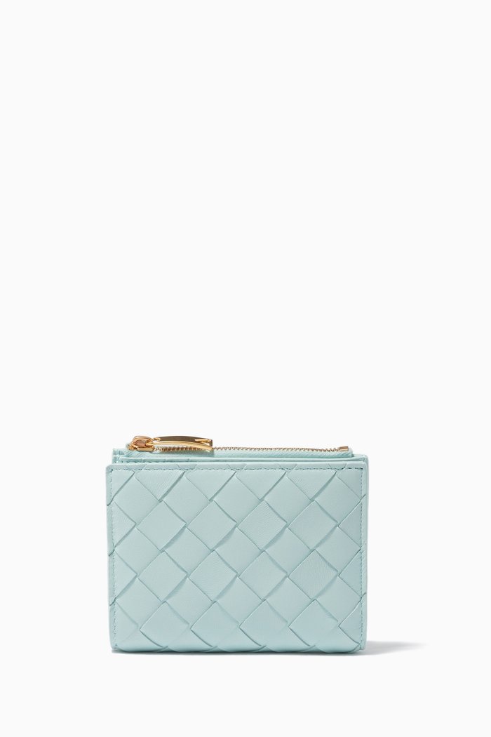 

Mini Bi-fold Wallet in Intrecciato Nappa, Green