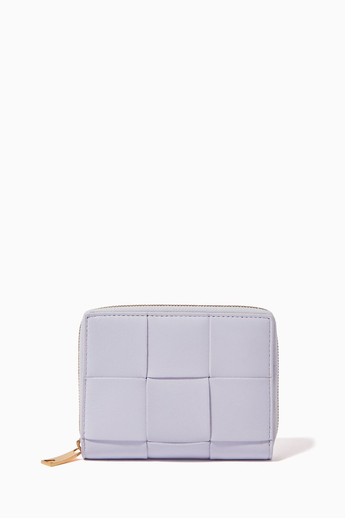 

Zip-around Wallet in Intrecciato Nappa, Pink