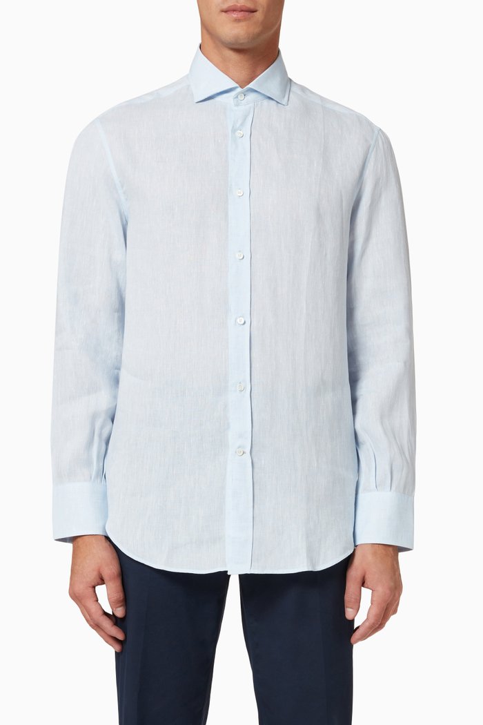 

Long Sleeve Shirt in Cotton, Blue