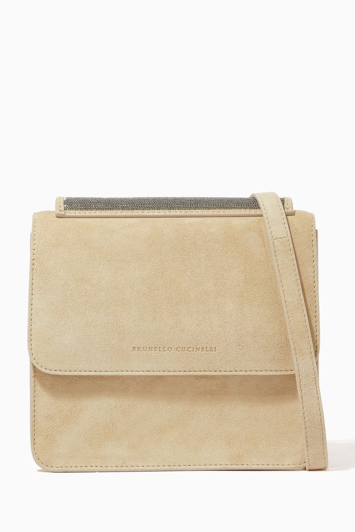 

Shoulder Bag in Suede, Yellow