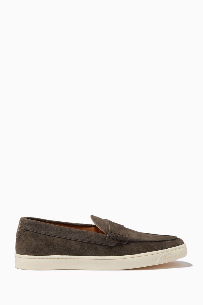 

Loafers in Washed Suede, Grey