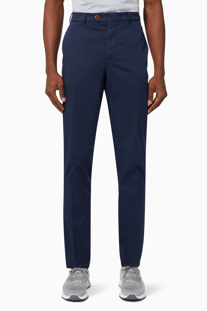 

Dyed Trousers in Cotton, Blue