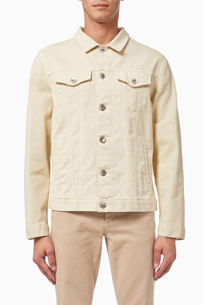 

Long Sleeve Jacket in Cotton, Neutral
